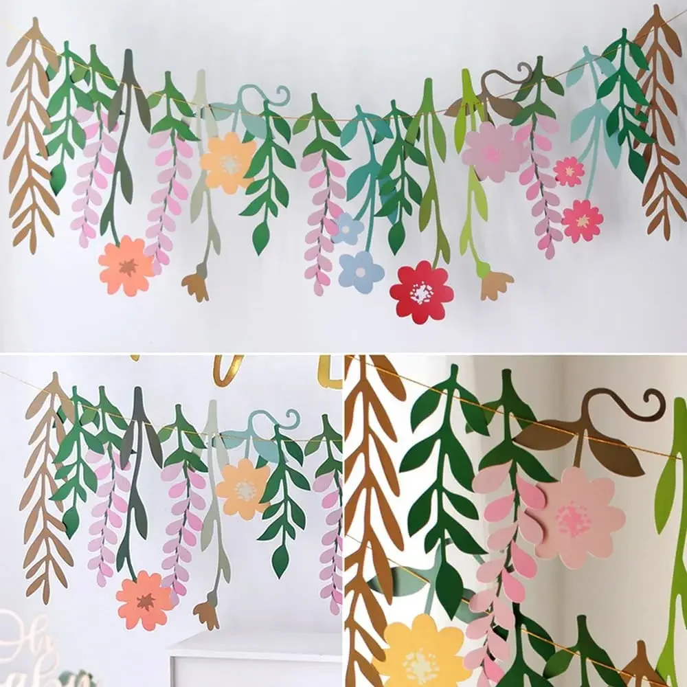 INS 어린이 빈티지 꽃 생일 축하 화환 종이 잎 꽃  - Photography Paper 리뷰 및 가격