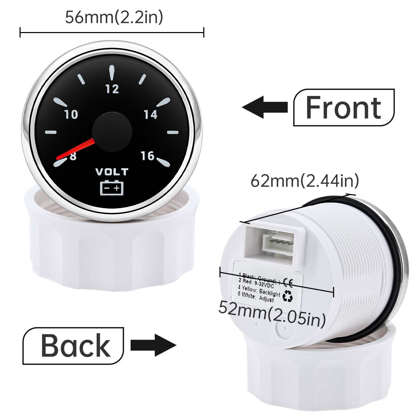범용 7 색 LED 백라이트 52mm 디지털 전압계 1 - Light Meter Incident 리뷰 및 가격