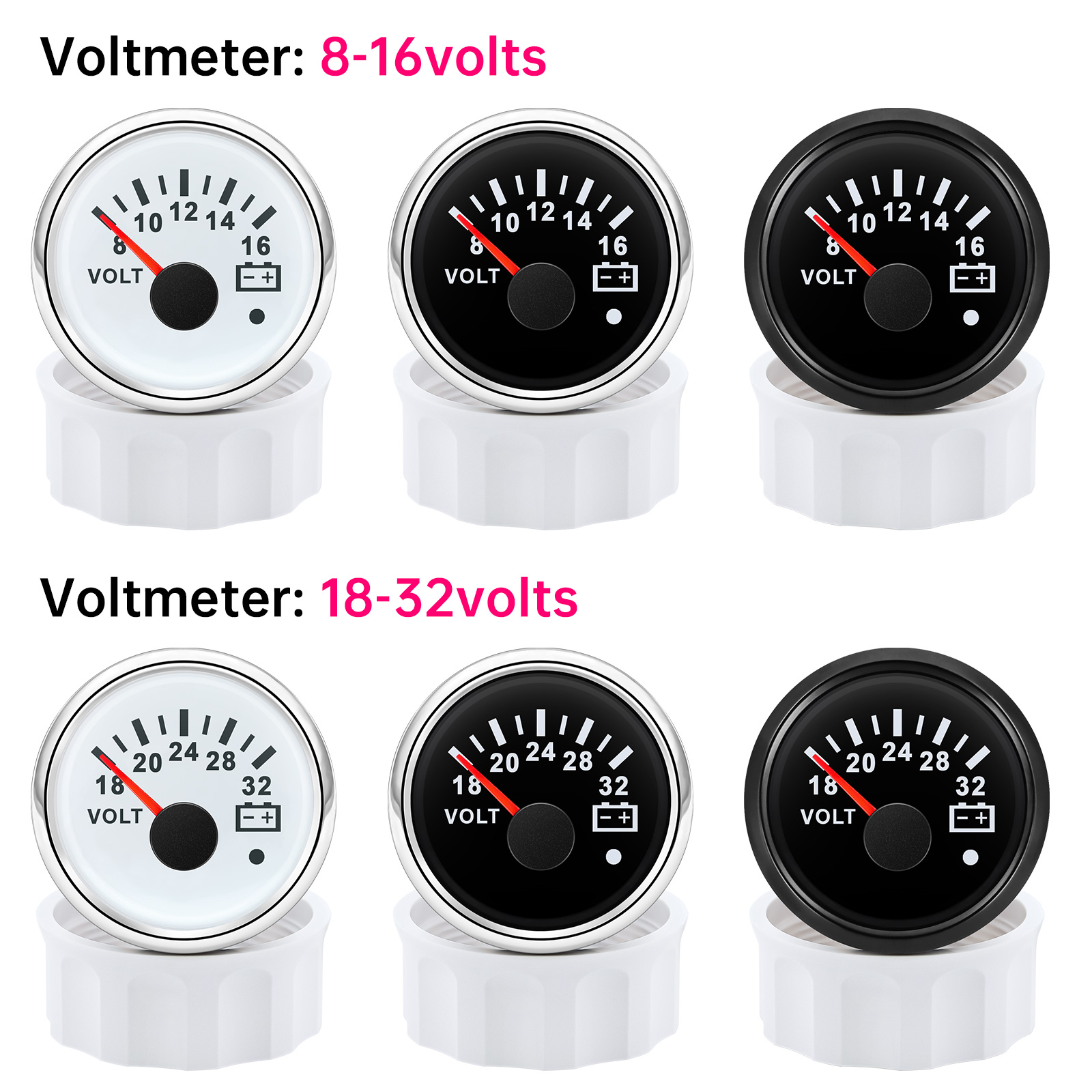 52mm 전압계 7 색 백라이트 전압 8-16V 18- - Light Meter Incident 리뷰 및 가격