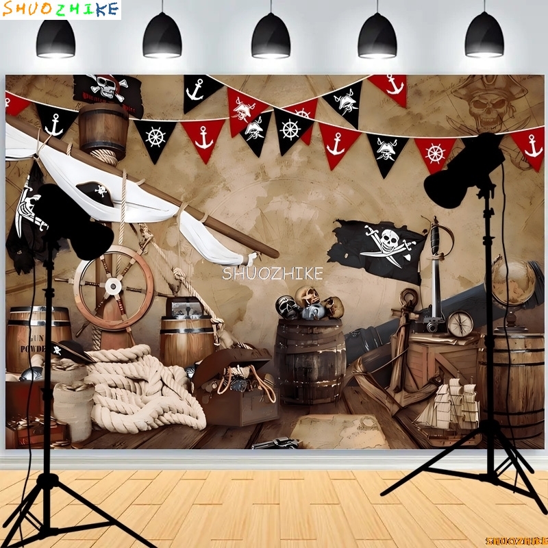 레트로 해적 보물지도 배경, 해상 섬 배경, 생일 파티 - Photography Mapped 리뷰 및 가격