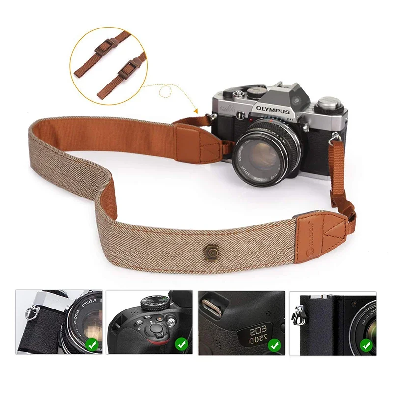 휴대용 카메라 스트랩 조절 가능한 면 가죽 어깨 목 벨 - Camera Strap Leather 리뷰 및 가격